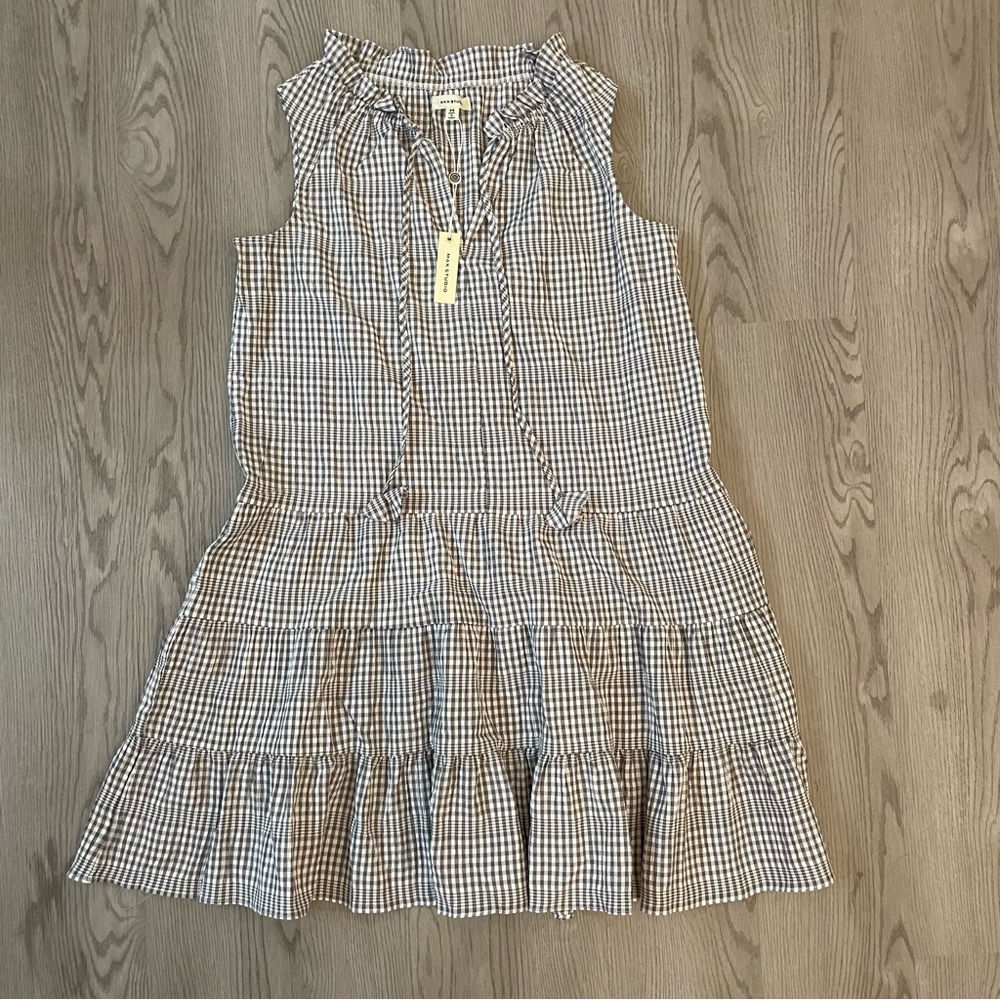 Max Studio Gingham Plaid Tiered Sleeveless Dress - Picture 1 of 10